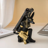 Anubis Wine Holder with Black and Gold Finish