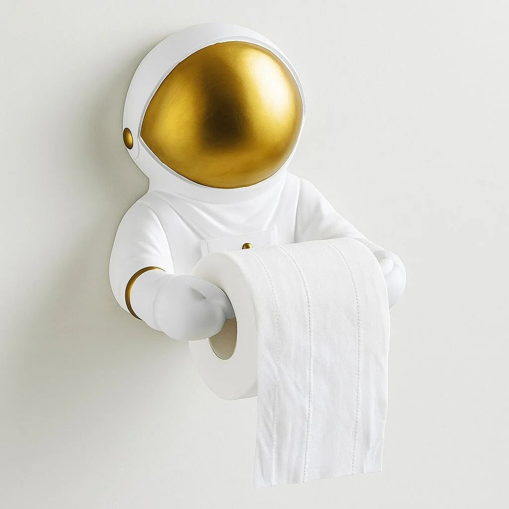 Brey Astro Astronaut Tissue Holder in Bathroom
