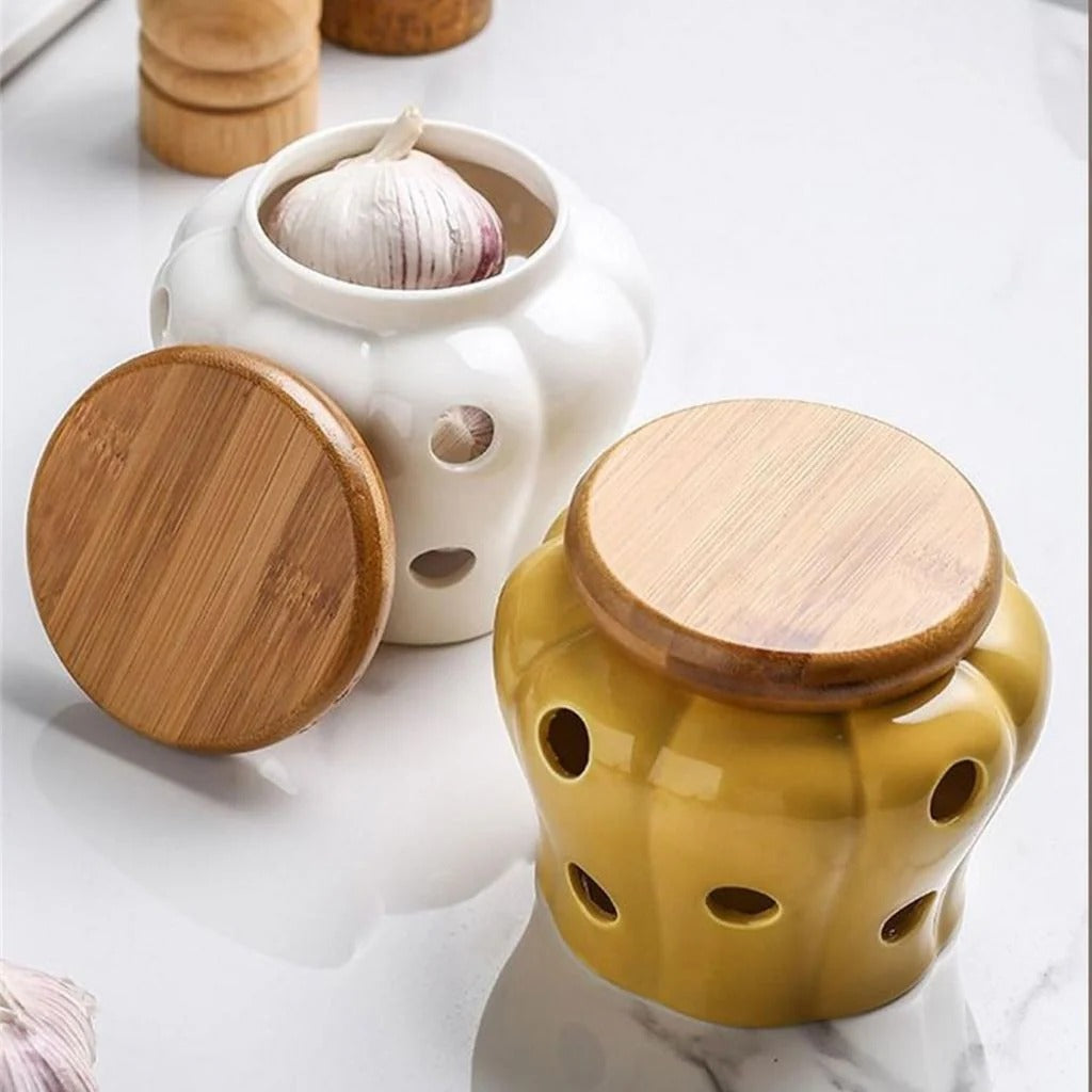 Ventilated Garlic Storage Jar with Air Holes