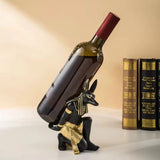 Close-up of Anubis Egyptian Statue Wine Holder