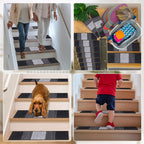 Vorya black non-slip stair treads set of 4