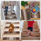 Vorya brown stair runners easy peel and stick install