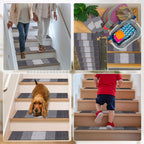 Vorya grey non-slip stair treads set of 4