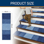 Vorya non-slip dark blue stair mats safe for pets