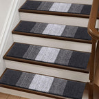Vorya reusable black stair mats comfort and safety