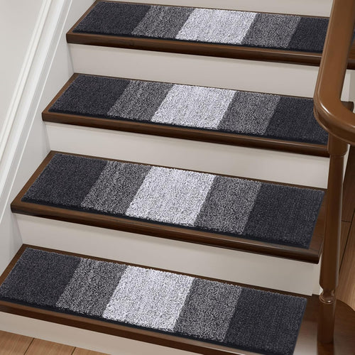 Vorya reusable black stair mats comfort and safety