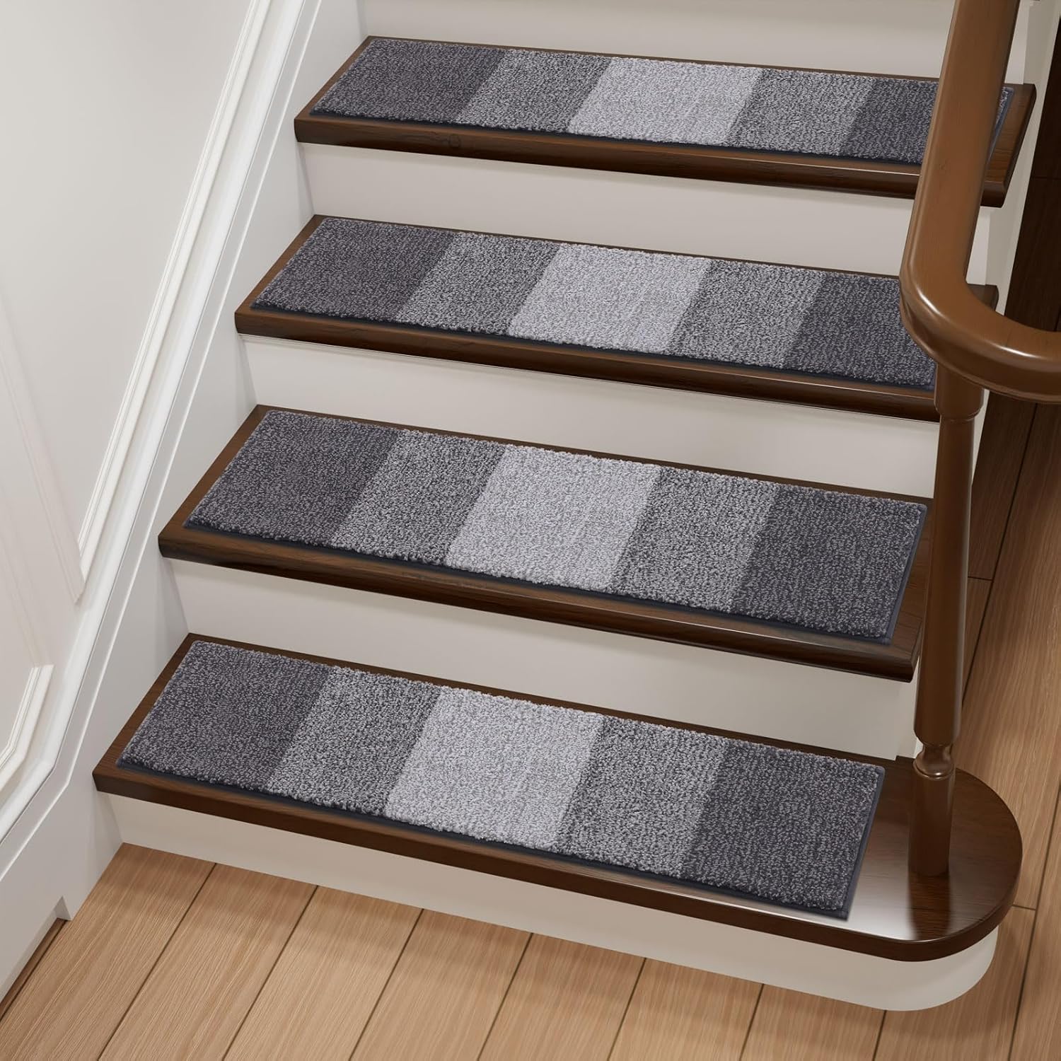 Vorya stylish ombre grey stair carpet tread design